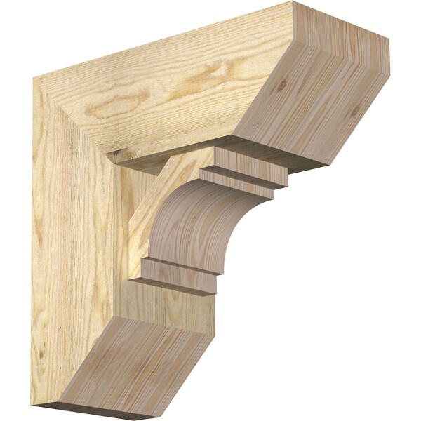 Ekena Millwork Merced Slat Rough Sawn Bracket w/ Offset Brace, Douglas Fir, 8"W x 18"D x 18"H BKT0806X18X18MRC06RDF - main